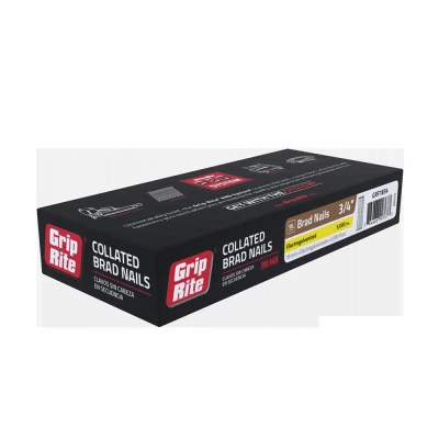 Collated Brad Nails, Electrogalvanized Steel, 3/4 In. x 18 Gauge, 5000-Pk.