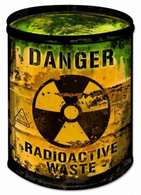 3D Embossed Metal Radioactive Waste Sign, Indoor/Outdoor Use