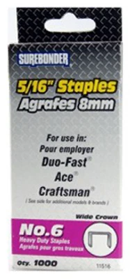 #6 Heavy-duty Staples, 5/16-inch, 1000 Count For Staple Guns