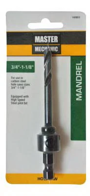 Hole Saw Mandrel For 3/4" To 1-1/8" Bi-metal Hole Saws
