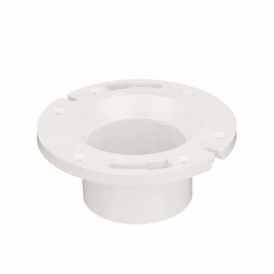 Schedule 40 Drain Waste Vent Polyvinyl Chloride Pipe Fitting with Long-Pattern Flange, Three to Four Inch