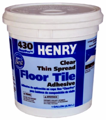 430 Thin-Spread Floor Tile Adhesive, Clear, 1-Gal.