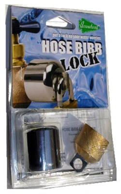 Hose Bibb Lock, Brass & Chrome, 3/4-In. Hose