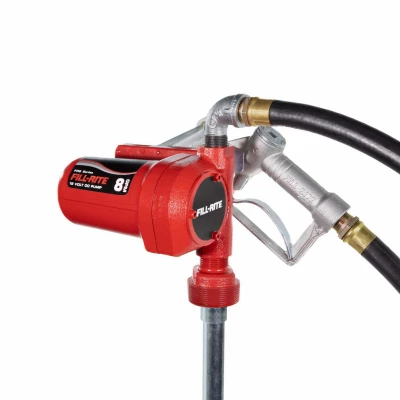 12 Volt Fuel Transfer Pump with Nozzle, Eight Gallons Per Minute