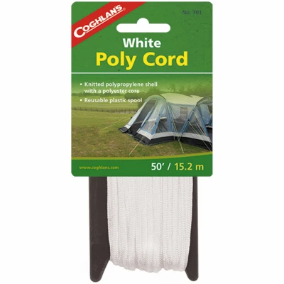 50-ft. White Braided Nylon Cord, 1/4" (6 Mm) On Reusable Spool - Model 701