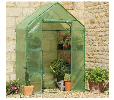 Compact Walk-in Greenhouse 4'8"l X 2'5"d X 6'5"h With Shelving