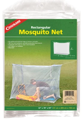 Mosquito Bed Net - Rectangular Fine Mesh Polyester - 32" X 78" X 59"