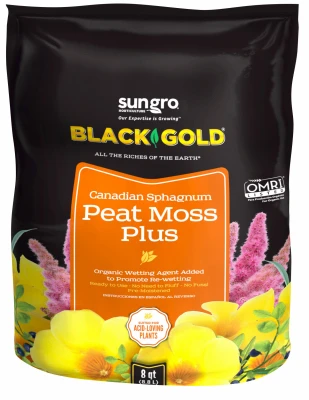 Black Gold Peat Moss Plus, 8 Qts.