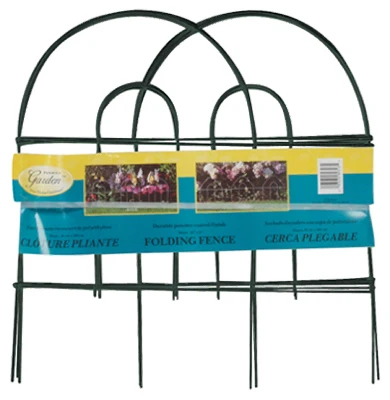 Green Round-top Garden Fence, 24-inch Height X 8-foot Length, Steel Construction