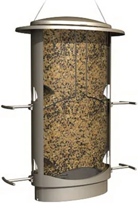 Squirrel-Proof Bird Feeder, Satin Nickel Finish, 4.2 Lb. Capacity