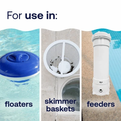 Pool Care 3 Inch Chlorine Tablets, 25 Pounds, Sanitizer for Swimming Pools