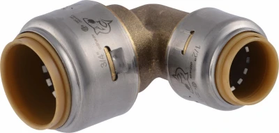 Push-Fit Pipe Elbow, Lead Free, 3/4 x 1/2 In.