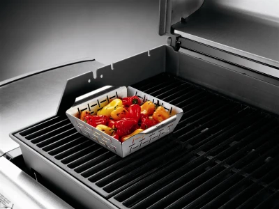 Deluxe Vegetable Grilling Basket, Stainless Steel, Small