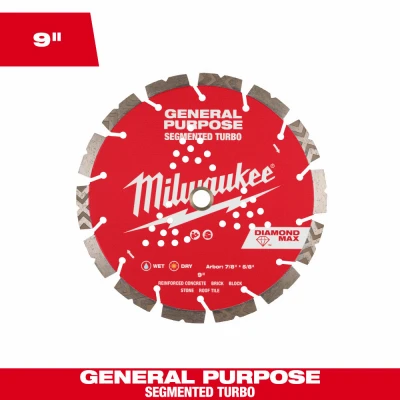 Diamond Max Segmented Diamond Circular Saw Blade, 9 In.