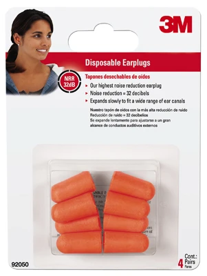 Tekk Protection Disposable Earplugs, NRR 32DB, 4-Pr.