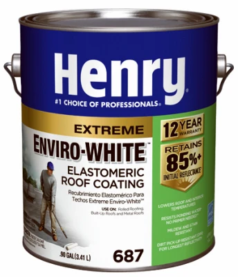687 Elastomeric Roof Coating, Enviro White, 1-Gal.