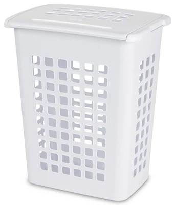 Slim Laundry Hamper, White Rectangular, 19-1/8 x 13-3/4 x 22-7/8-In.