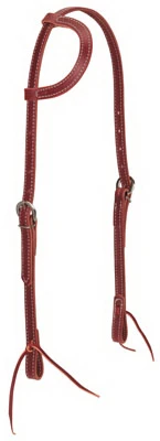 Browband Headstall, Burgundy Latigo Leather, Double Cheek Adjustment, 5/8 In.