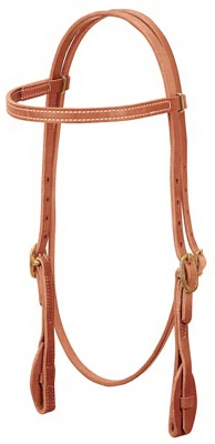 Browband Headstall, Herman Oak Russet Leather, 5/8 In.