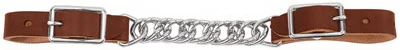 Leather Curb Strap with Single Flat Link, 4.5 Inches Long