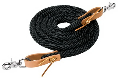 Roper Rein Black Polypropylene Rope 3/8 Inch Diameter by 8 Feet Length