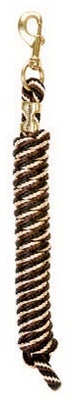 Horse Lead Rope, Black/Brown/Tan Poly, 5/8 In. x 10 Ft.