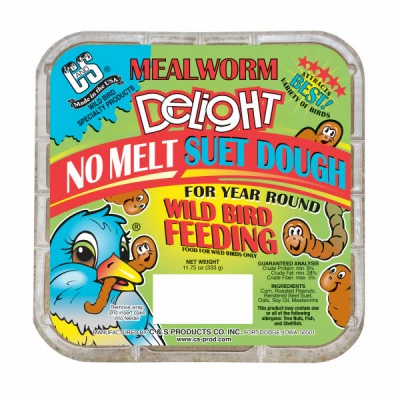 No Melt Suet Dough Cake, Mealworm Delight, 11.75 oz.