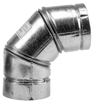 90 Degree Pellet Stove Elbow, Type L, 4-inch Vent Pipe Fitting