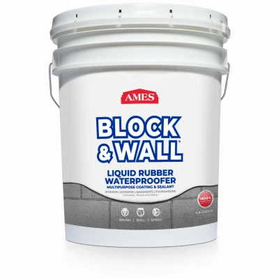 Block & Wall Liquid Rubber Coating, White, 5-Gals.