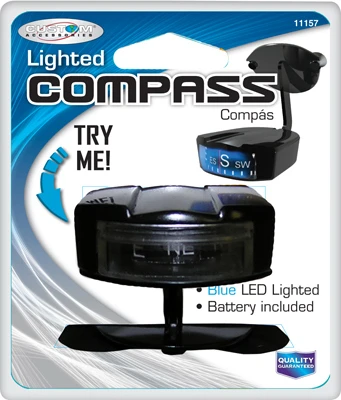 Car Compass, Lighted, Suction