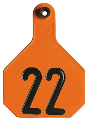All American Livestock Tag, Numbered, Large, Orange, 25-Pk.