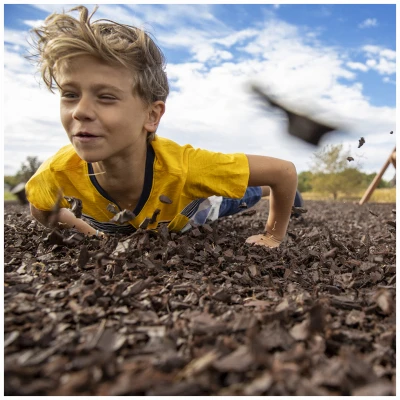 Brown Rubber Nugget Mulch, 0.8 Cubic Feet, Durable Landscape Ground Cover