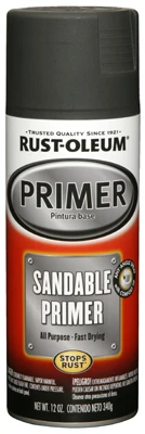 Automotive Spray Primer, Sandable, Black, 12 oz.