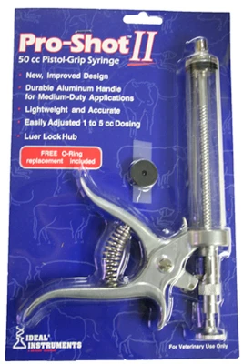 II Livestock Syringe, Pistol Grip, 50 cc