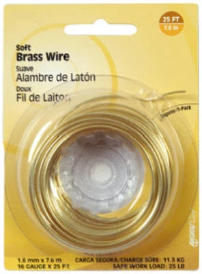 16-Gauge Brass Wire, 25-Ft.