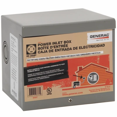 Generator Power Inlet Box Resin 30 Amp Durable Weather Resistant
