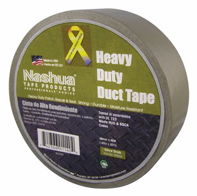 Heavy Duty Olive Drab Duct Tape, 1.89-inch X 50-yard Roll, Contractor Grade