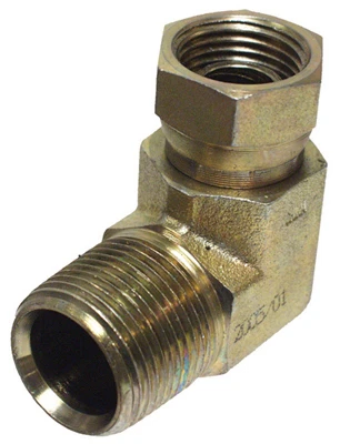 90 Degree Hydraulic Adapter, 1/2-In. MP x 1/2-In. FP Swivel