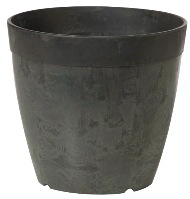 ArtStone Dolce 8 Inch Round Plastic Planter with Water-Minder System in Black