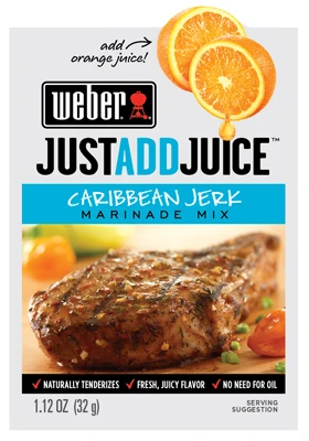 Just Add Juice Caribbean Jerk Marinade Mix, 1.12 Ounce Packet