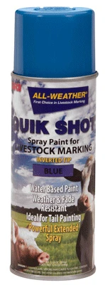 Livestock Marker Spray Paint, Blue, 16-ounce Aerosol With Inverted Tip