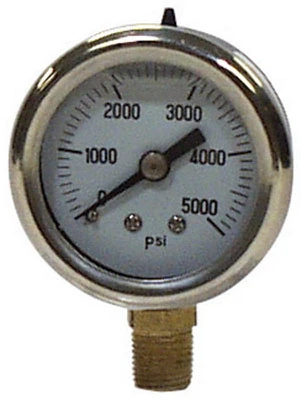 Glycerin Pressure Gauge, Stainless Steel, 2.5-In., 5,000 PSI