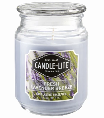 Scented Candle Jar, Fresh Lavender Breeze Wax, 18-oz.