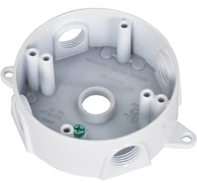 White Weatherproof Round Outlet Box