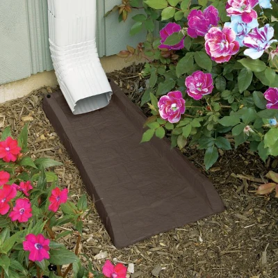 Brown Splash Block for Landscape Drainage Control