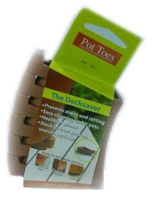 Decksaver Garden Pot Toes, Terra Cotta, 3-In., 6-Pk.