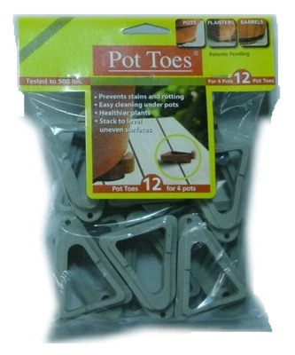 Decksaver Garden Pot Toes, Light Gray, 3 In., 12-Pk.