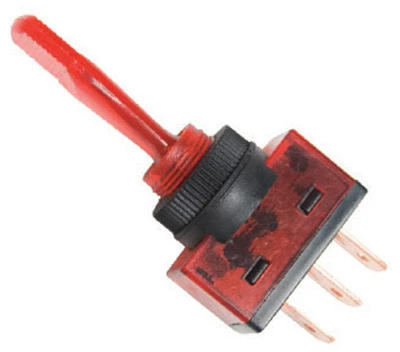 Red Toggle Switch, 20 Amp, Single Pole, On-Off, Durable Metal Lever