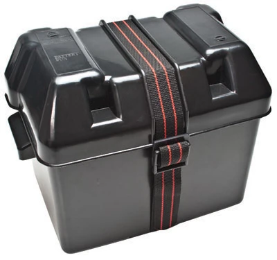 Marine Battery Box & Cover For Bci24 Size Batteries, 10-1/4"l X 6-3/4"w X 8-7/8"h