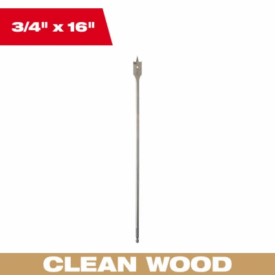 Wood Spade Drill Bit, 3/4 x 16 In.